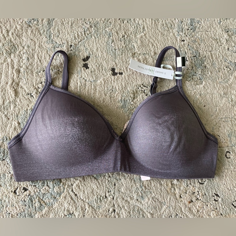 Victoria's Secret Shimmer Wireless T-Shirt Bra in Mauve Gray